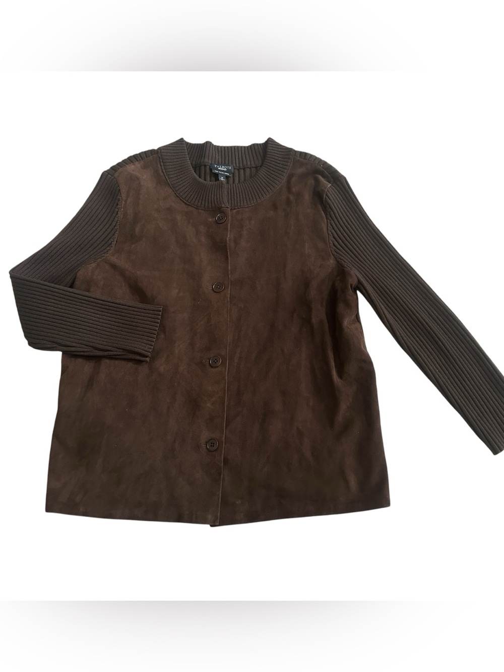 Talbots‎ Italian Merino Suede Knit Button Up Sweater Womens Medium